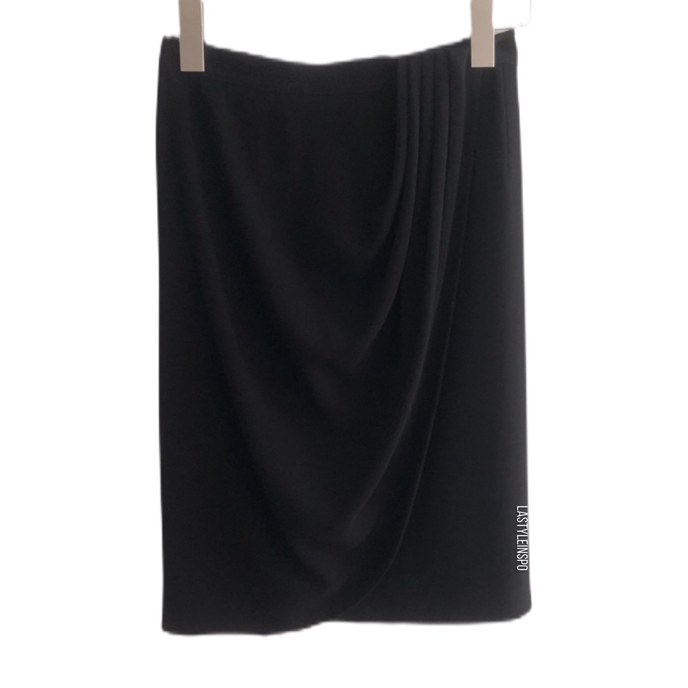L’AGENCE Womens Midi Skirt Black Pleated Pencil Size 4